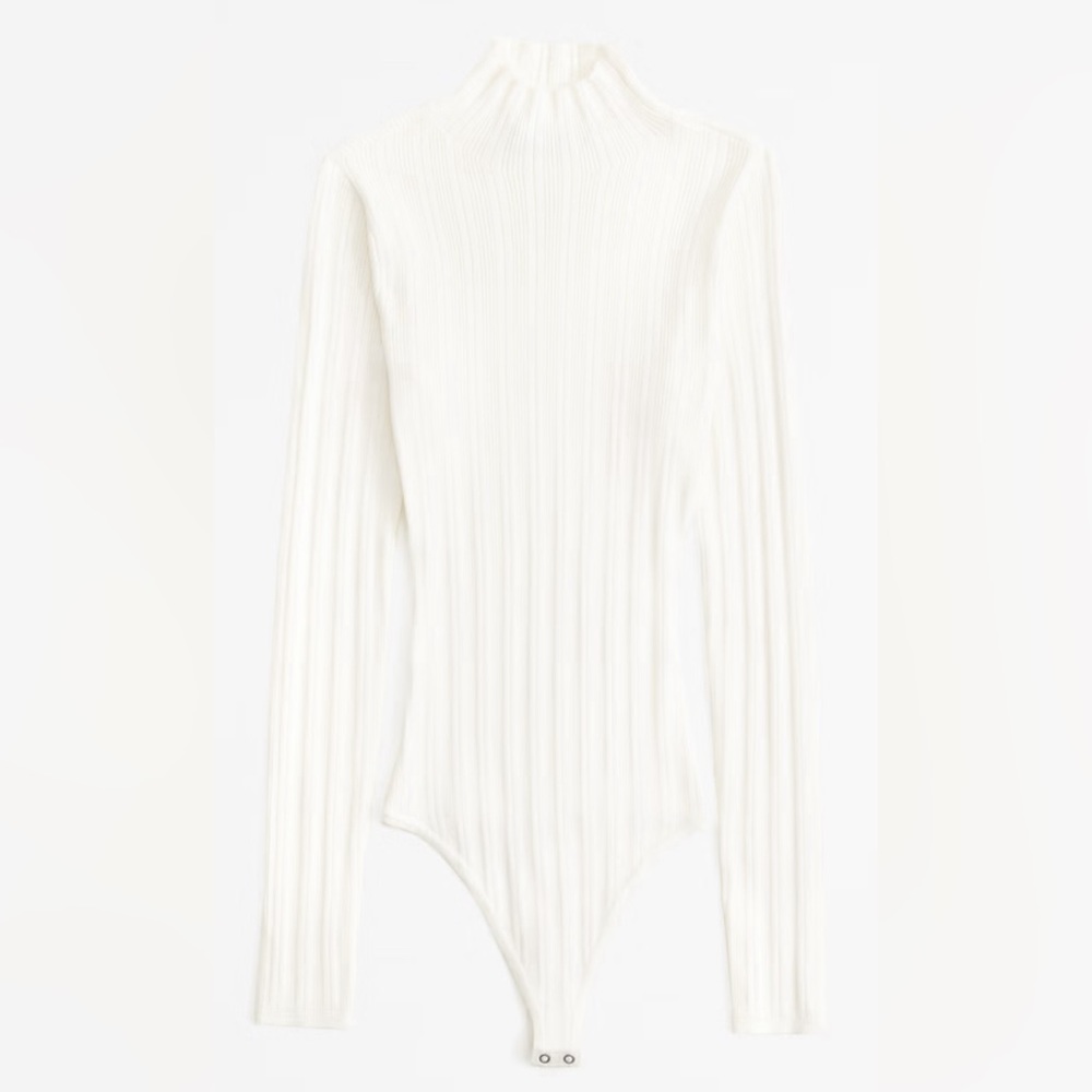 NWT - Abercrombie & Fitch - Turtleneck Ribbed Sweater Bodysuit - Cream